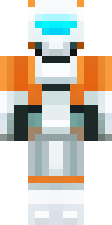 a mecha pilot in a white flight suit with a segmented helmet