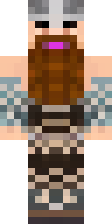 a viking warrior in fur and iron with a braided beard