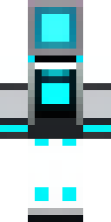 a sleek white service robot with a single cyan sensor