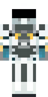 a mecha pilot in a white flight suit with a segmented helmet