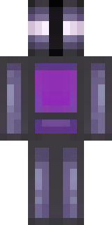 an enderman-inspired figure, tall and black with purple eyes