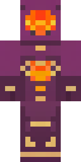 a nether hunter in crimson hide with glowing gold trim
