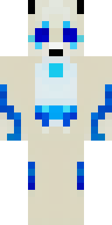 a snow fox spirit in white fur with blue markings