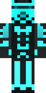 a neon cyber-ninja in dark bodysuit with teal light trim