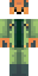 an anthropomorphic fox in a green explorer jacket