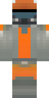 a battle-worn pilot in orange plating with scorch marks