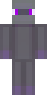 an enderman-inspired figure, tall and black with purple eyes