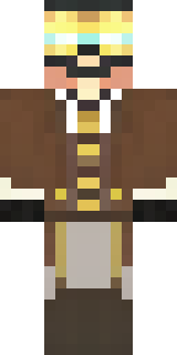 a steampunk inventor in a brown leather coat and brass goggles