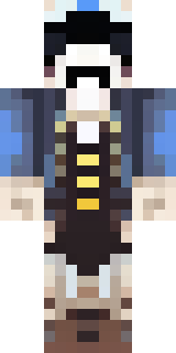 a ghostly pirate with pale skin and a tattered blue coat