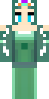 a queen in a flowing emerald gown with a silver tiara