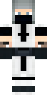 a white-clad ninja with silver throwing stars and a hood