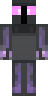 an enderman-inspired figure, tall and black with purple eyes