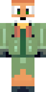 an anthropomorphic fox in a green explorer jacket