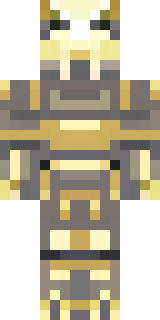 a piglin brute in gold armor with a snout and tusks