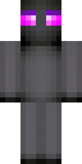 an enderman-inspired figure, tall and black with purple eyes