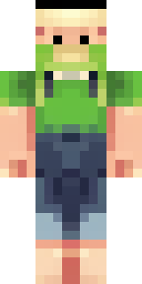 a farmer villager in a straw hat with a green apron
