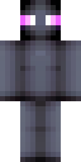 an enderman-inspired figure, tall and black with purple eyes