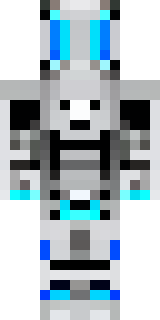 a chrome android with glowing blue eyes and exposed joints