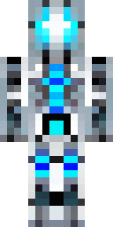 a chrome android with glowing blue eyes and exposed joints