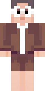 a friendly villager librarian in brown robes with glasses
