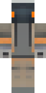 a battle-worn pilot in orange plating with scorch marks