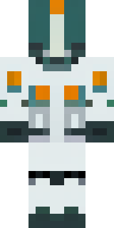 a mecha pilot in a white flight suit with a segmented helmet