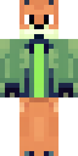 an anthropomorphic fox in a green explorer jacket
