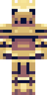 a piglin brute in gold armor with a snout and tusks