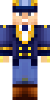 an airship captain in a navy coat with copper gadgets