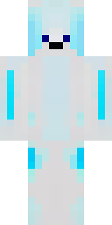 a snow fox spirit in white fur with blue markings