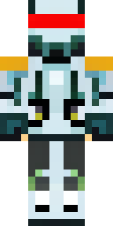 a mecha pilot in a white flight suit with a segmented helmet