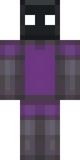an enderman-inspired figure, tall and black with purple eyes
