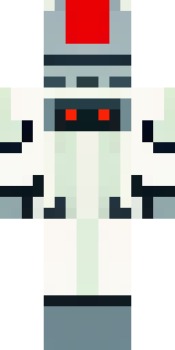 a mecha pilot in a white flight suit with a segmented helmet