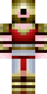 a gladiator in bronze arm guards and a red-plumed helmet