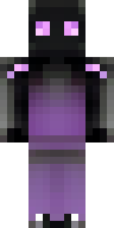 an enderman-inspired figure, tall and black with purple eyes