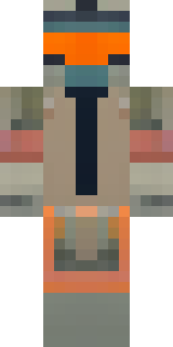 a battle-worn pilot in orange plating with scorch marks
