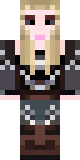 a shieldmaiden in leather armor with war paint