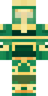 a jade samurai in green and gold ceremonial armor