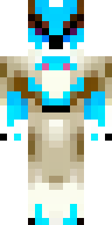 a snow fox spirit in white fur with blue markings