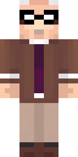 a friendly villager librarian in brown robes with glasses