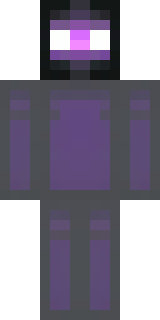 an enderman-inspired figure, tall and black with purple eyes