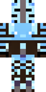 a frost knight in ice-blue armor rimed with snow